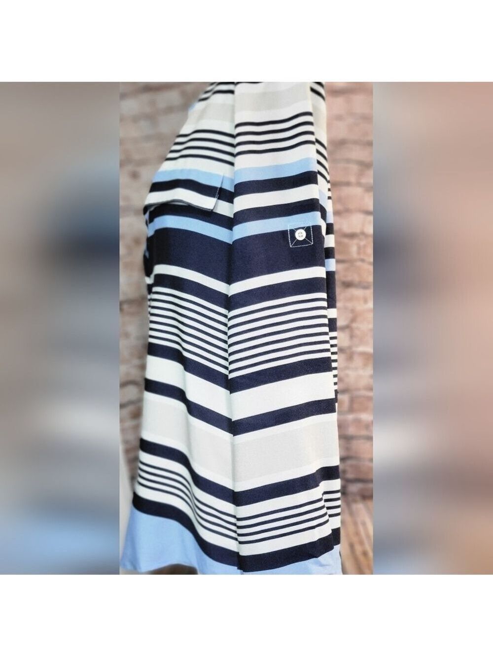Calvin Klein Striped Button Down Long Sleeve Top Large XL - Picture 4 of 6